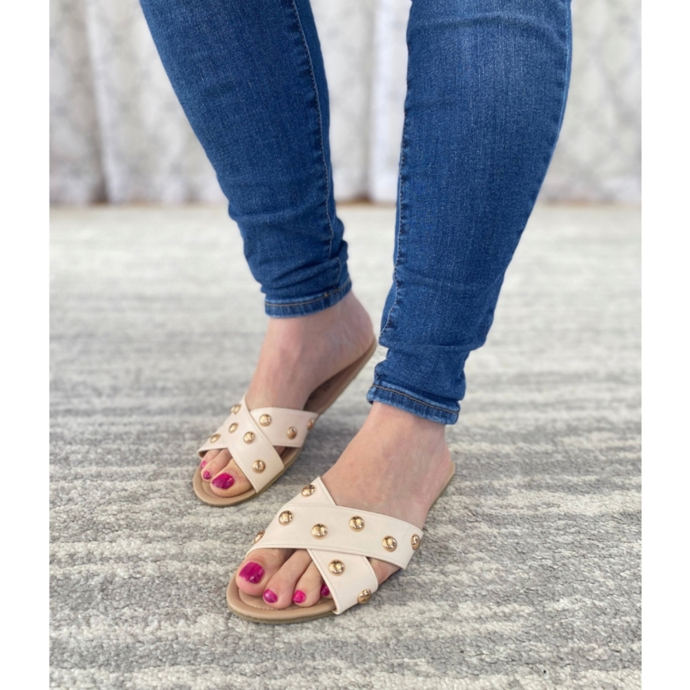 Nude stud Rollasole flats - Picture 3 of 6